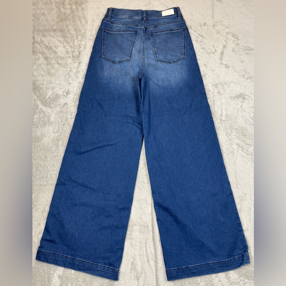 DL1961 Hepburn Wide Leg 32” Blue Jeans High Rise Orlena Wash Stretch Size 26 - Picture 7 of 13